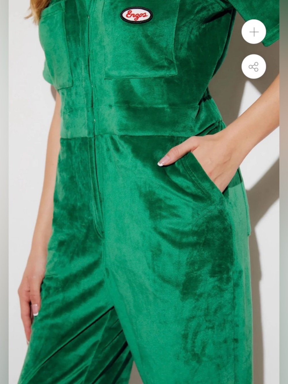 ENZOS Green Velour Women’s Jumpsuit Size L,NWT, - Picture 3 of 8